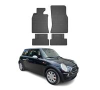 OMAC Alfombrillas de coche para todas las condiciones meteorológicas, compatibles con Mini Cooper 2001-2014, ajuste 3D, borde alto, alfombrillas de goma, color negro