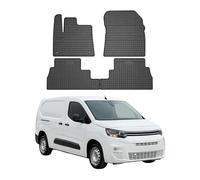 OMAC Alfombrillas de coche para todo tipo de clima, compatibles con Citroen Berlingo III 2018-2022, ajuste 3D, borde alto, alfombrillas de goma, color negro