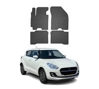 OMAC Alfombrillas de coche para todo tipo de clima, compatibles con Suzuki Swift VI 2017-2022, ajuste 3D, borde alto, alfombrillas de goma, para todas las condiciones climáticas, color negro