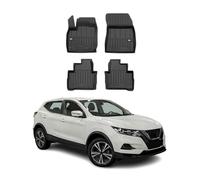 OMAC Alfombrillas de Coche prémium compatibles con Nissan Qashqai III 2021 - 2022 | Alfombrillas de Coche Borde Alto deantideslizante para Todas Las Condiciones climas 3D Negro TPE