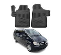OMAC Alfombrillas de goma, Alfombras Coche, compatibles con Mercedes Vito Viano W639 2003-2014 TPE negro 2X