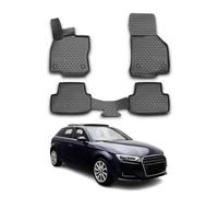 OMAC Alfombrillas de Goma Alfombrillas Compatibles con Audi A3 2012-2024 Sportback TPE Matten Negro 4X