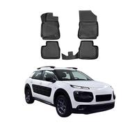 OMAC Alfombrillas de Goma Alfombrillas Compatibles con Citroen C4 Cactus 2014-2020 TPE Matten Negro 4X
