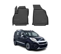 OMAC Alfombrillas de Goma Alfombrillas Compatibles con FIAT Fiorino Qubo 2008-2021 TPE Matten Negro 2X