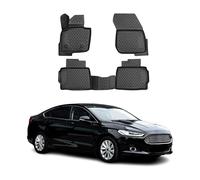 OMAC Alfombrillas compatibles con Ford Mondeo V 2014-2023, Ajuste 3D, Borde Alto, Alfombrillas de Goma, Color Negro
