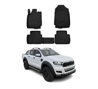 OMAC Alfombrillas de Goma Alfombrillas Compatibles con Ford Ranger 2012-2022 2tür SuperCab Negro 4X