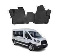 OMAC Alfombrillas de Goma Alfombrillas Compatibles con Ford Transit 2014-2024 TPE Alfombrillas de Coche Negro 2X