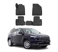 OMAC Alfombrillas de Goma Alfombrillas Compatibles con Jeep Cherokee 2014-2024 TPE Alfombrillas de Coche Negro 4X
