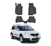 OMAC Alfombrillas de Goma Alfombrillas Compatibles con Skoda Yeti 2009-2017 TPE Alfombrillas de Coche Negro 4X