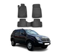 OMAC Alfombrillas de Goma Alfombrillas Compatibles con SsangYong Kyron 2005-2021 TPE Matten Negro 4X