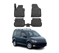 OMAC Alfombrillas de Goma Alfombrillas Compatibles con VW Caddy 2015-2020 TPE Alfombrillas de Coche Negro 4X
