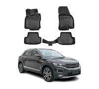 OMAC GmbH - Alfombrillas para T-ROC a Partir de 2017-2024, Ajuste 3D, Borde Alto, Alfombrillas de Goma, Color Negro