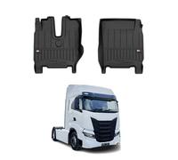 OMAC Alfombrillas de Goma Compatibles con Iveco S-Way 2019-2026 Premium TPE Alfombrillas de Coche Negro 2X