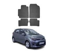 OMAC Alfombrillas de Goma Compatibles con Kia Picanto 2017-2021 Alfombrillas de Coche Goma Negro 4tlg