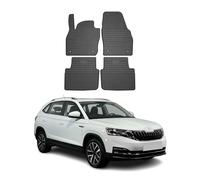 OMAC Alfombrillas de Goma Compatibles con Skoda Kamiq 2019-2026 Alfombrillas de Coche Goma Negro 4tlg