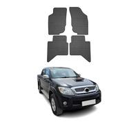 OMAC Alfombrillas de Goma Compatibles con Toyota Hilux 2005-2015 Alfombrillas de Coche Goma Negro 4tlg