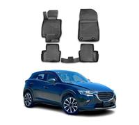 OMAC Alfombrillas de Goma para Mazda CX-3 2015-2024 TPE, Color Negro, 4X