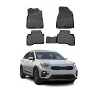 OMAC Alfombrillas para Kia Niro 2017-2022 negro/3D para Todo Tipo de Clima, Juego Completo de Forro Personalizado/Rendimiento sin Olor Protegido, Resistente, 2018 2019 2020