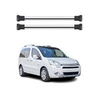 OMAC Baca compatible con Citroen Berlingo 2008-2018 | Portaequipajes para bicicletas, portaequipajes de techo, portaequipajes básico, portaequipajes, barras transversales de aluminio plateado