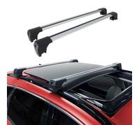 OMAC Baca portaequipajes compatible con Kia NIRO 2022-2023 de aluminio, con certificado TÜV ABE, color plateado, 2 unidades,plata