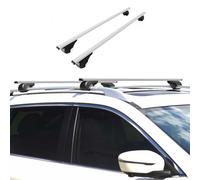OMAC Baca portaequipajes compatible con Seat Alhambra 1996 - 2010, soporte básico de metal plateado, 2 unidades