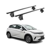 OMAC Baca portaequipajes de acero BYD Dolphin 2023-2026 - TÜV/DIN 75302:2019 - con cerradura - máx. 75 kg - 2 barras - negro