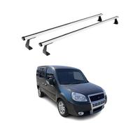 OMAC Baca portaequipajes portaequipajes compatible con Fiat Doblo 2000 - 2010 plata aluminio 2 piezas