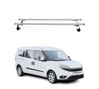 OMAC Baca portaequipajes portaequipajes compatible con Opel Combo D 2011-2018, metal plateado, 2 unidades