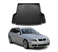 OMAC Bandeja Maletero Alfombrilla Compatible con BMW 3er E91 Touring 2005-2011 Negro TPE