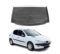 OMAC Bandeja Maletero Alfombrilla Compatible con Peugeot 206 1999-2007 Schrägheck Negro TPE