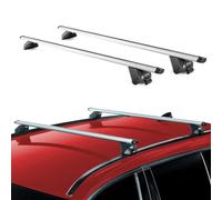 OMAC Barras de Techo Aluminio certificadas TÜV para BMW X4 F26 2014-2018 - para rieles de Techo Integrados - Raíl T-Slot - Carga máx 100 kg - 2 Cierres Gris