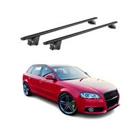OMAC Barras de Techo Aluminio para Audi A3 8PA Sportback 2005-2013 - para Barras Integradas - T Nut - MAX 100 kg - 2 Schlösser Negro