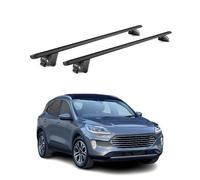 OMAC Barras de Techo Aluminio para Ford Kuga III 2019-2026 - para Barras Integradas - T Nut - MAX 100 kg - 2 Schlösser Plata