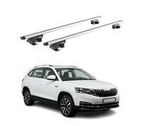 OMAC Barras de Techo Aluminio para Skoda Kamiq 2019-2026 - para Barras Estándar - T Nut - MAX 90 kg - 2 Schlösser Plata