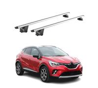 OMAC Barras de Techo Aluminio para Toyota Yaris Cross XP210 2021-2026 - para Barras Integradas - T Nut - MAX 100 kg - 2 Schlösser Plata