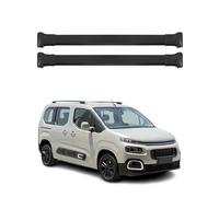 OMAC Barras de Techo de Aluminio para Citroen Berlingo 2018-2026 - TÜV/DIN 75302:2019 - Carga máx 75 kg - 2 Barras Negro