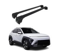 OMAC Barras de Techo de Aluminio para Hyundai Kona II 2024-2026 - City Crash - ISO/Pas 11154:2006 - con Cerradura - Carga máx 75 kg - 2 Barras Negro