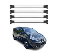 OMAC - Barras de techo de aluminio para Peugeot Expert 2007-2016 - TÜV/DIN 75302:2019 - Carga máxima 75 kg - 4 barras plateadas