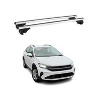 OMAC Barras de Techo de Aluminio para VW Taigo 2021-2026 - TÜV/DIN 75302:2019 - con Cerradura - Carga máx 75 kg - 2 Barras Gris