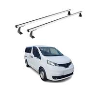OMAC Barras de Techo Heavy Duty compatibles con Nissan NV200 2009-2020 - 2 Barras - Aluminio Gris
