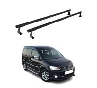 OMAC Barras de Techo Heavy Duty compatibles con VW Caddy III 2003-2015 Pre-FL - 2 Barras - Aluminio Negro