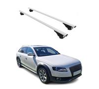 OMAC - Barras de techo para Audi A4 B8 Allroad 2009-2016 - TÜV/DIN 75302:2019 - Antirrobo Incluido - Carga Max 75kg - 2 Barras Plata