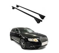 OMAC - Barras de techo para Audi A6 C6 Allroad 2006-2011 - TÜV/DIN 75302:2019 - Antirrobo Incluido - Carga Max 75kg - 2 Barras Negro