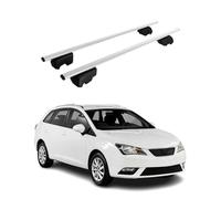 OMAC Barras de Techo para Seat Ibiza IV Familiar 2010-2017 - City Crash Tested - ISO Pas 11154:2006 - con Cerradura - Carga MAX 75 kg - 2 Barras Gris