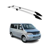 OMAC Barras de Techo Relingträger Compatible con VW T5 T6 Transporter Multivan Caravelle 2003-2024 L1 Kurzer Aluminio Gris 2tlg