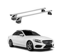 OMAC Barras de Techo Transversales Acero para Mercedes C Klasse W205 2014-2021 - con Llave - Probado City Crash - DIN 75302