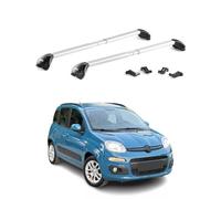 OMAC Barras de Techo transversales certificadas TÜV para Fiat Panda III 2012-2026 - con Llave (4 Cierres) - Carga máx 100 kg - Fijación Duradera Gris