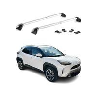 OMAC Barras de Techo transversales certificadas TÜV para Toyota Yaris Cross XP210 2021-2026 - con Llave (4 Cierres) - Carga máx 100 kg - Fijación Duradera Gris