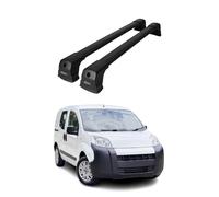 OMAC Barras de Techo transversales compatibles con Citroen Nemo 2008-2017 - 2 Barras - con Cerradura - Aluminio Negro