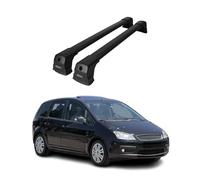 OMAC Barras de Techo transversales compatibles con Ford Focus C-MAX I 2004-2010 - 2 Barras - con Cerradura - Aluminio Negro